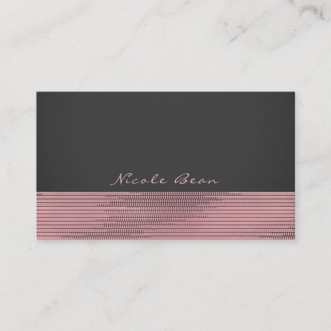 Pink & Grey Modern Glam Sequins Chic Elegant Business Card (Front)