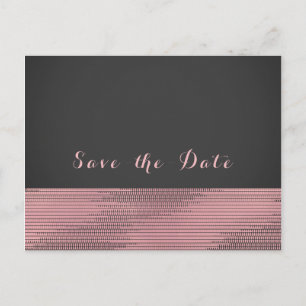 Pink & Grey Modern Glam Sequins Chic Save the Date Announcement Postcard