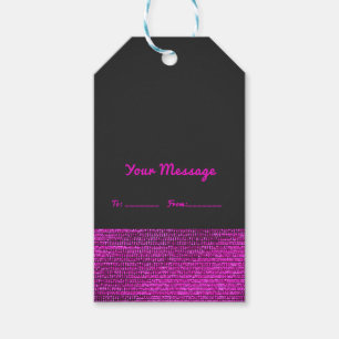 Pink & Grey Modern Glam Sequins Elegant Chic Gift Tags