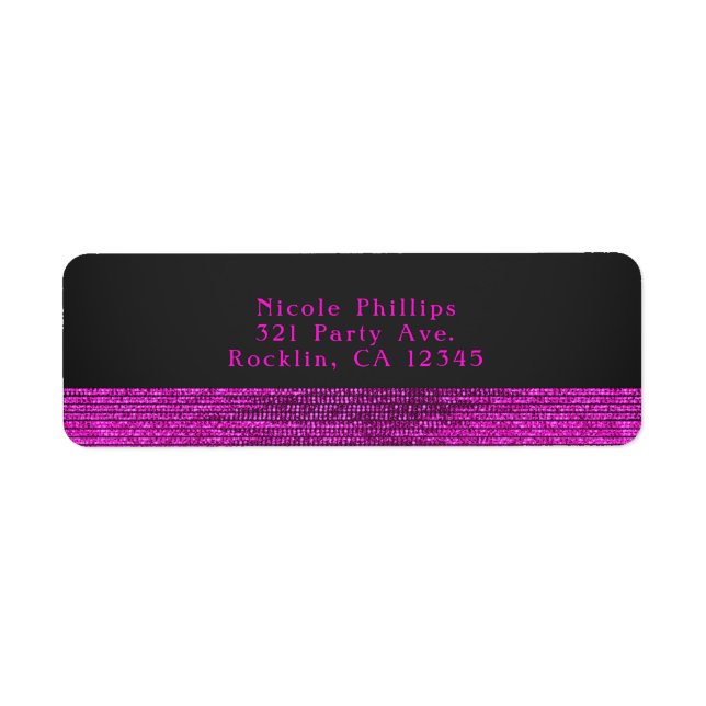 Pink & Grey Modern Glam Sequins Party Invitation (Front)
