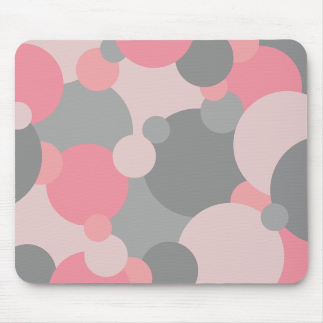 Pink-grey Molecules Mouse Pad (Front)