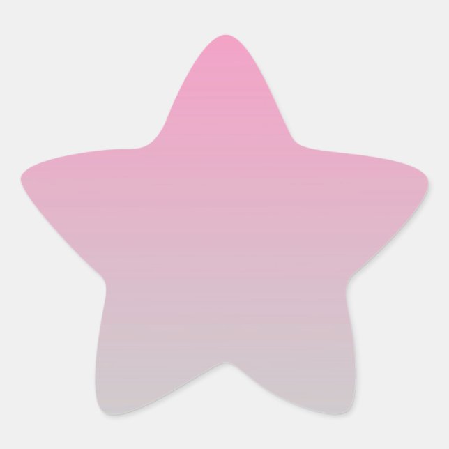 Pink & Grey Ombre Star Sticker (Front)