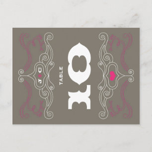 Pink & Grey Rock 'n' Roll Music Themed Wedding Postcard