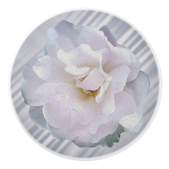 Pink grey rose ceramic knob (Front)