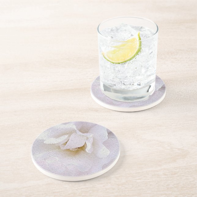 Pink grey rose coaster (Side)