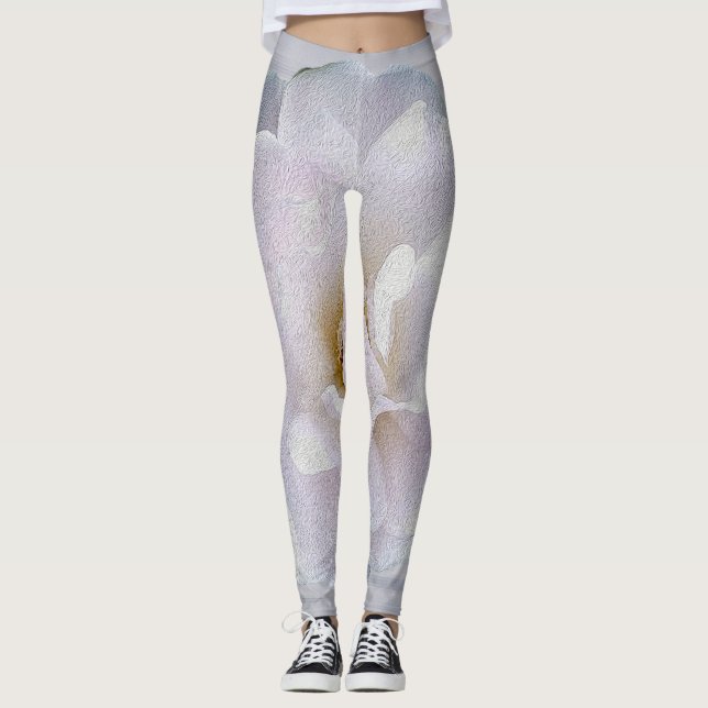 Pink grey rose leggings (Front)