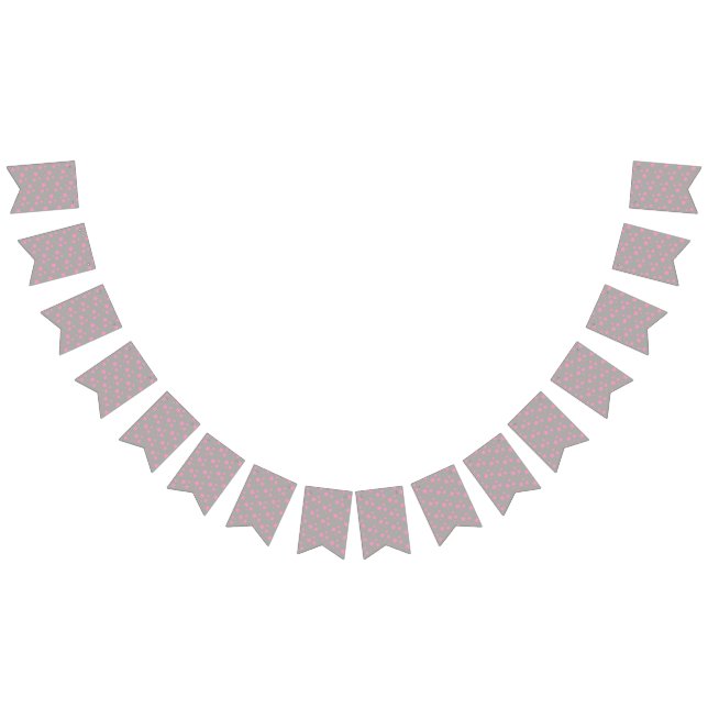 Pink Grey Stars Modern design Bunting (All)