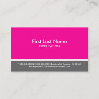 Pink grey stripe simple custom business cards