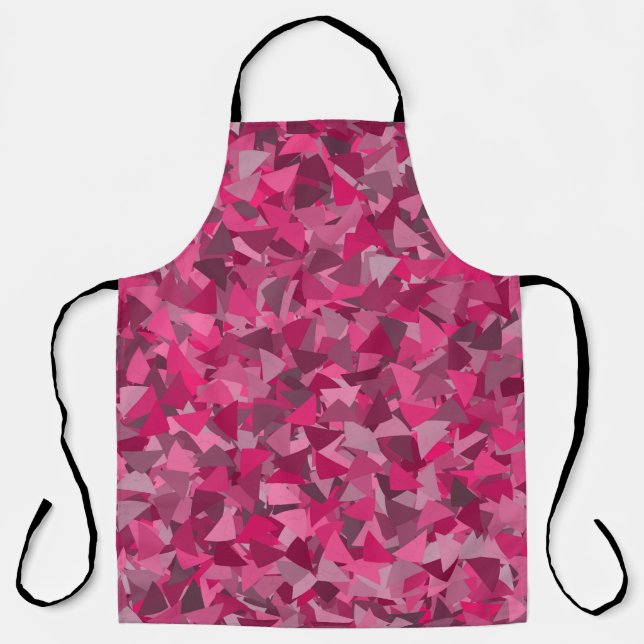 Pink Grey Triangle Pattern Apron (Front)