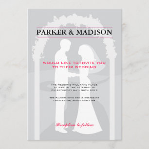Pink & Grey Vows Invitation