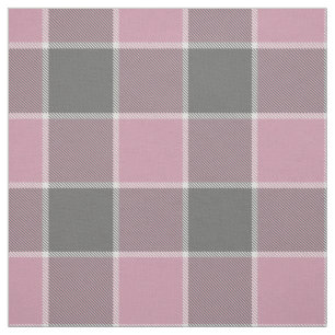 pink grey white chequered plaid fabric