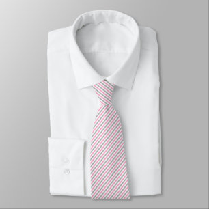 Pink, Grey, White Diagonal Stripes Necktie
