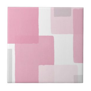 Pink Grey White Modern Minimalist Tile