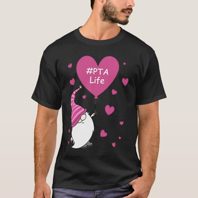 Pink Grome Heart PTA Life Balloon Valentine's Day T-Shirt (Front)