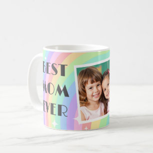 Pink Groovy Boho Rainbow Mothers day coffee mugs