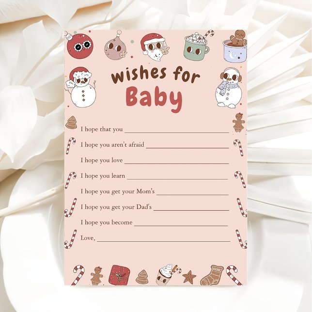 Pink Groovy Christmas Tree  Wishes for Baby Game Invitation (Creator Uploaded)
