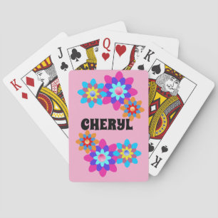 PINK GROOVY HIPPIE CUSTOM PLAYING CARDS