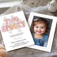 Pink Groovy Two Spooky 2nd Birthday Photo Ghost