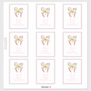 Pink Groth Butterfly Bookplate