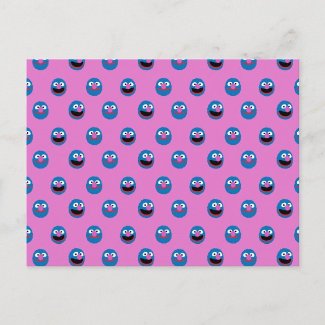 Pink Grover Face Pattern Postcard (Front)