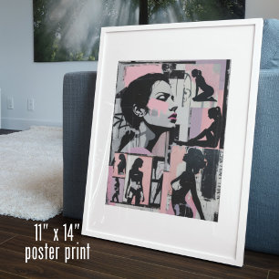 Pink Grunge 90s Pastel Women Lesbian Art   Poster