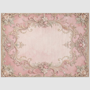 Pink Grunge Antique Frame Decoupage Tissue Paper