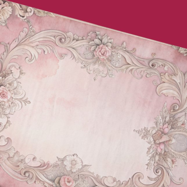 Pink Grunge Antique Frame Decoupage Tissue Paper (Creator Uploaded)