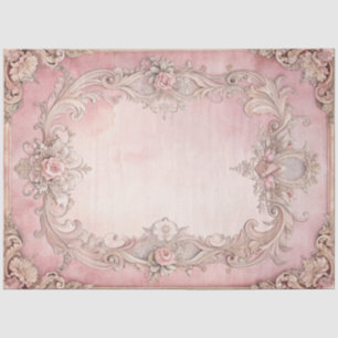 Pink Grunge Antique Frame Decoupage Tissue Paper