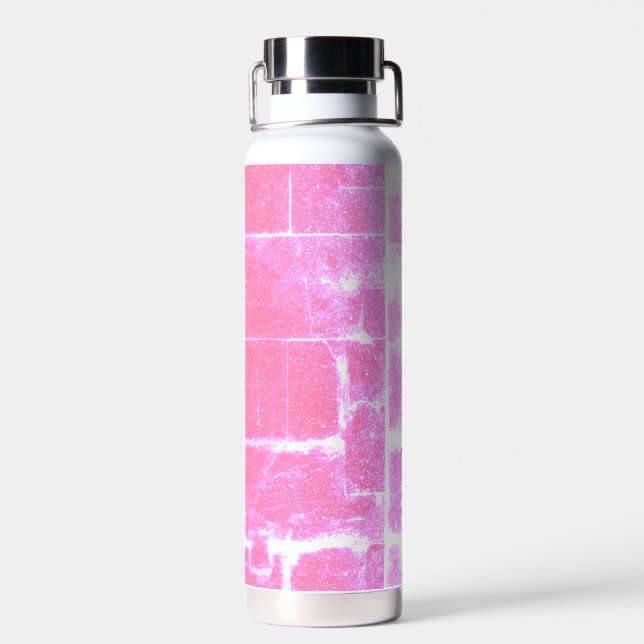 Pink Grunge Brick Stainless Steel Bottle (Back)