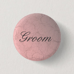 Pink Grunge Groom Button