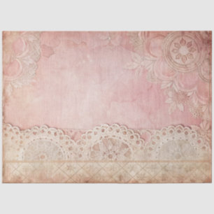 Pink Grunge Handmade Lace Decoupage Tissue Paper