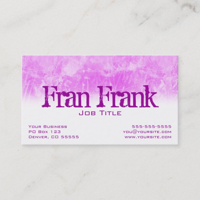 Pink Grunge Profile Card (Front)