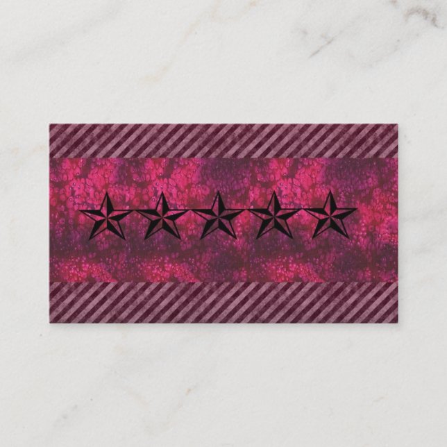 Pink grunge rockstar business card (Front)