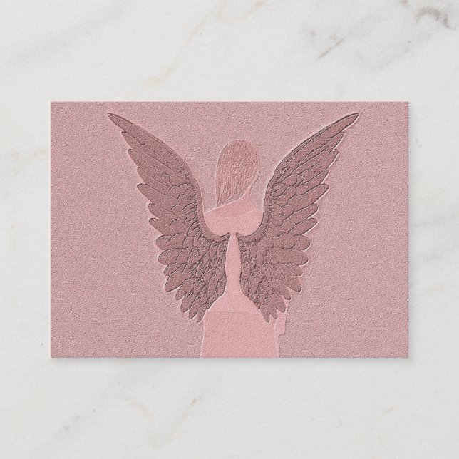 Pink Guardian Angel Business Card (Front)