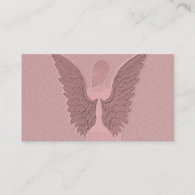 Pink Guardian Angel Business Card (Front)