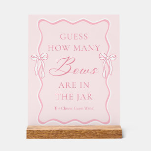 Pink Guess How Many Bows Acrylic Sign