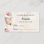 Pink Guess How Many Kisses Bridal Shower Game Card<br><div class="desc">Guess How Many Kisses Bridal Shower Game Card. Designed in an Elegant Soft Blush Pink and White Peony and Roses. Matching items in our store Cava Party Designs.</div>