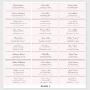 Pink guests names address. Wedding shipping labels