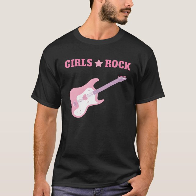 Pink Guitar Girls Rock boy T-Shirt (Front)