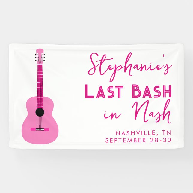 Pink Guitar Last Bash in Nash Bachelorette   Banner (Horizontal)