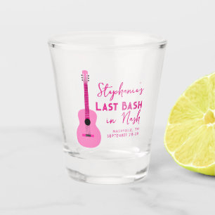 Pink Guitar Last Bash in Nash Bachelorette Shot Glass