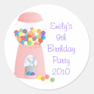 Pink Gumball Machine Classic Round Sticker