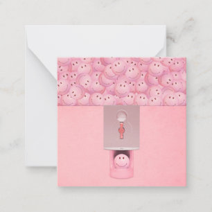 Pink Gumball Machine Flat Note Card