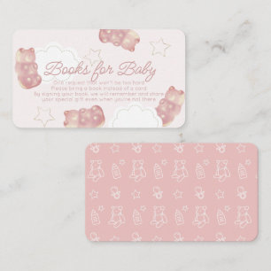 Pink Gummy Bear Baby Shower Book Request Enclosure Card