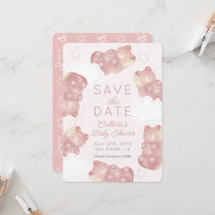 Pink Gummy Bear Baby Shower Save the Date Card