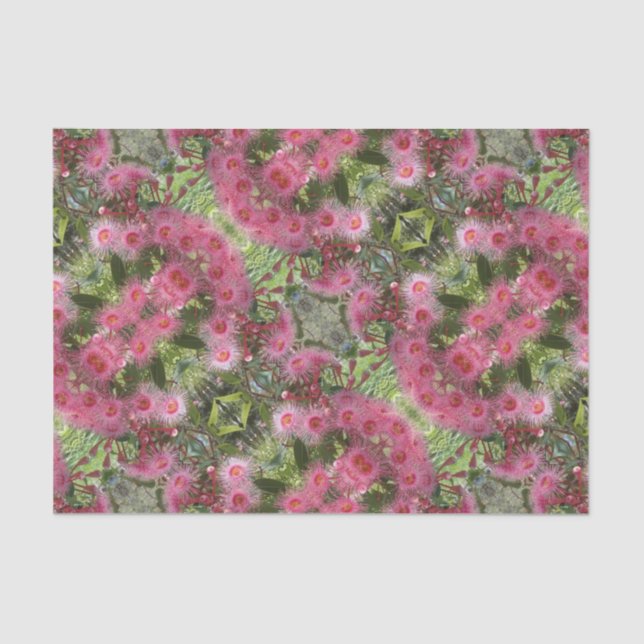 Pink Gumnut Eucalyptus Flowers Australian Native Tissue Paper (Front)