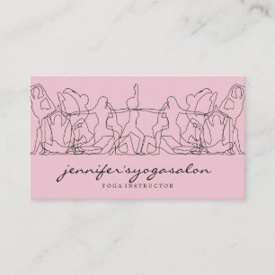 Pink gym yoga blogger business card