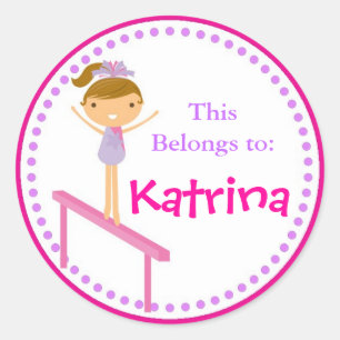 Pink Gymnastics Back to School Sticker