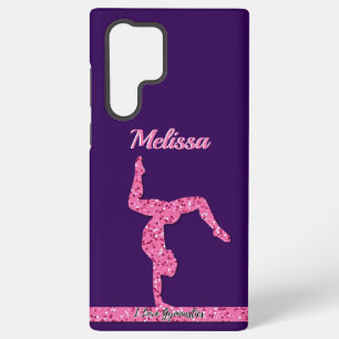 Pink Gymnastics Girl Sparkle Balance Beam Samsung Galaxy Case
