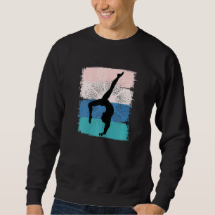 Pink Gymnastics Girls Motivational Womens Handstan Sweatshirt